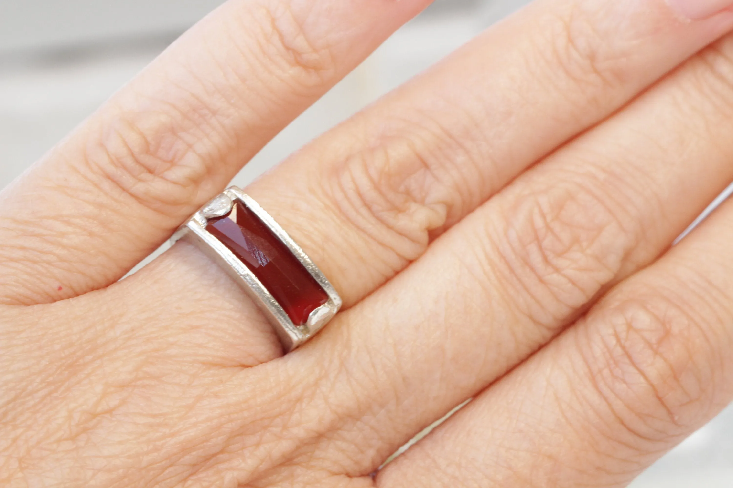 Carnelian Silver Ring