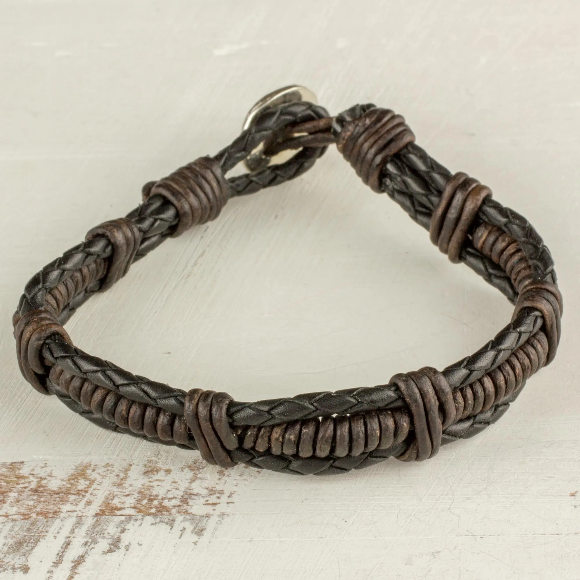 Casual Style Leather Braided Bracelet