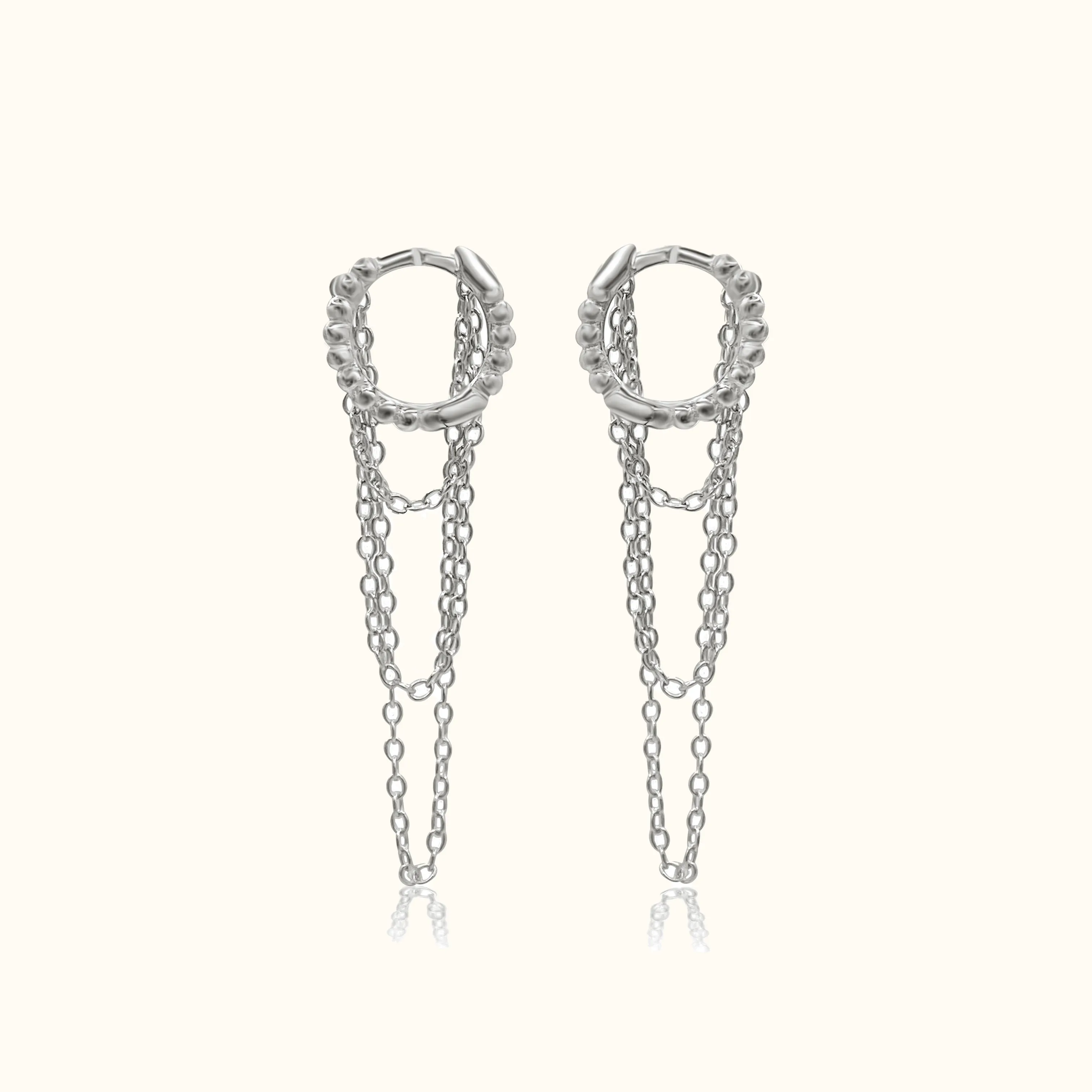 Chain Tassel Huggie Earrings