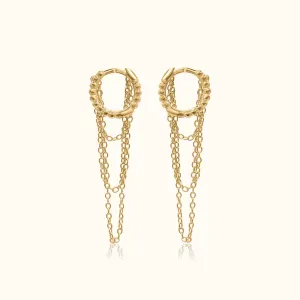 Chain Tassel Huggie Earrings