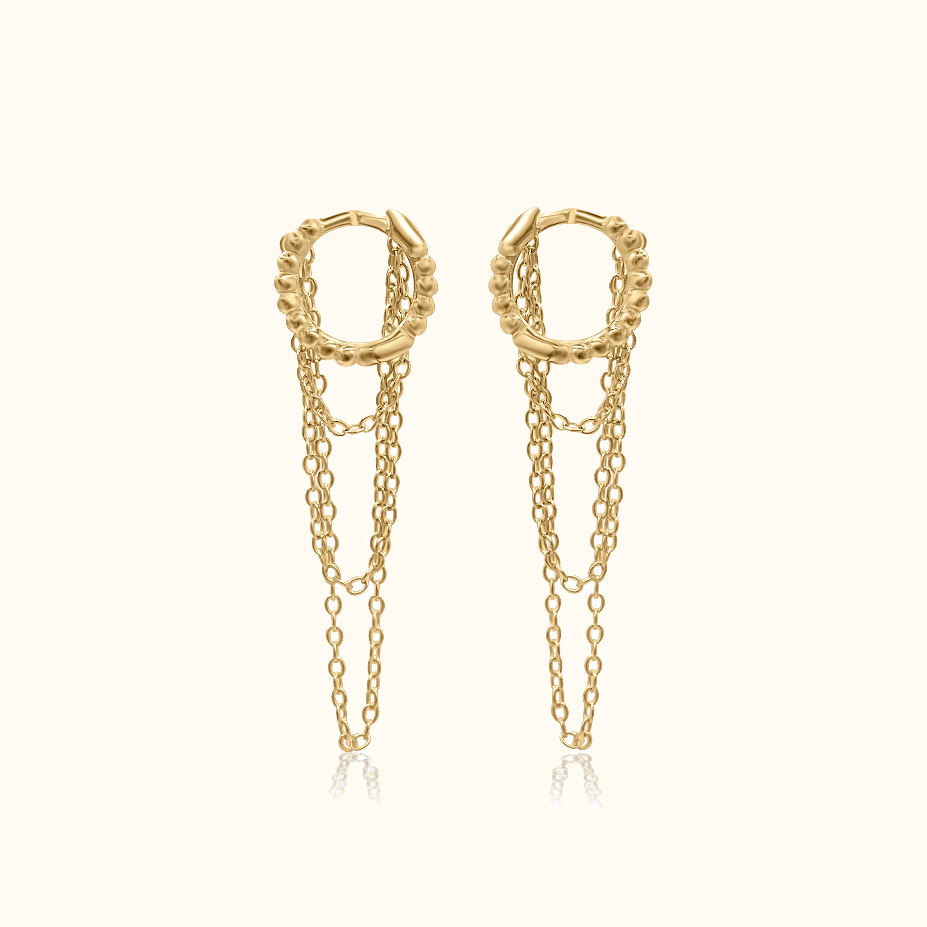 Chain Tassel Huggie Earrings