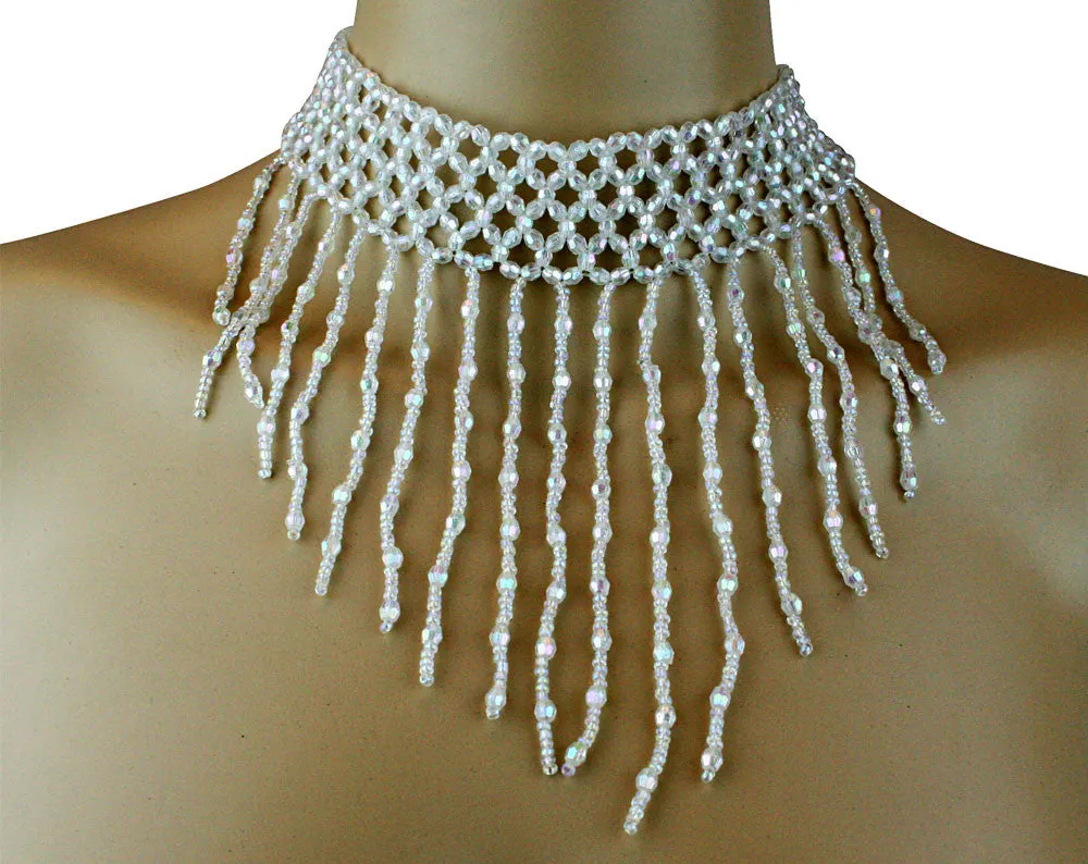 Choker Elastic Chain Mesh Beaded Necklace