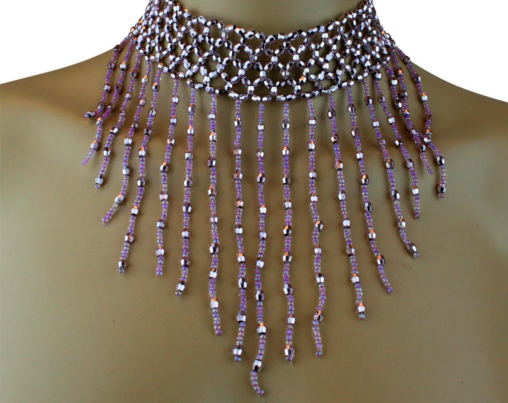 Choker Elastic Chain Mesh Beaded Necklace