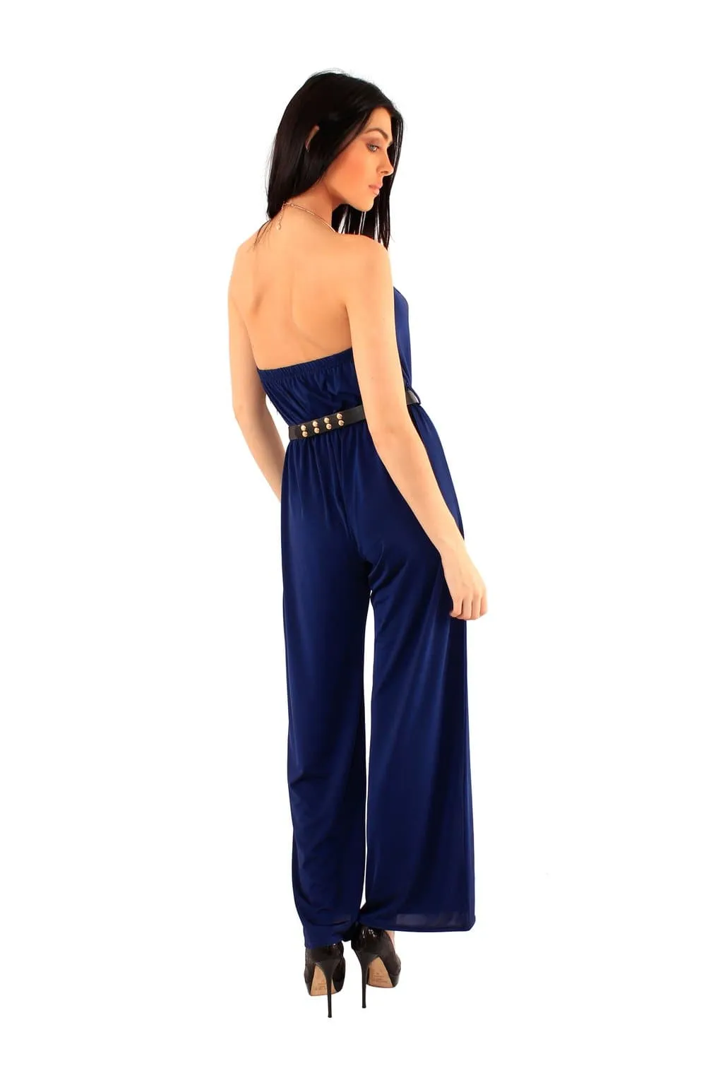 Choker Neck Jumpsuit with Belt