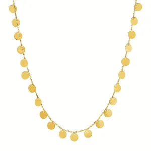 Choker Necklace with Polished Discs in 14k Yellow Gold