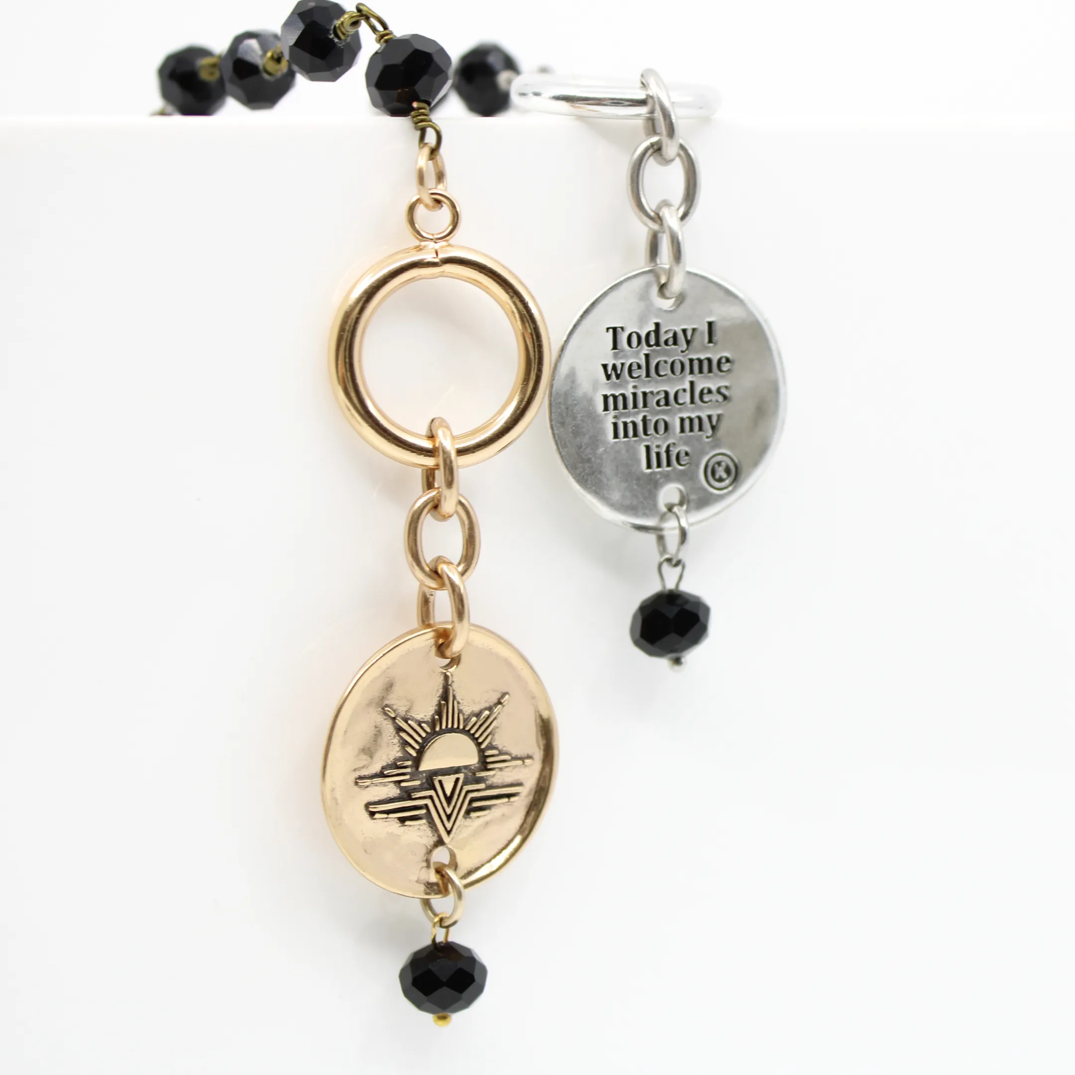 CHOOSE YOUR MESSAGE | SPARKLY BLACK | Rosary Choker