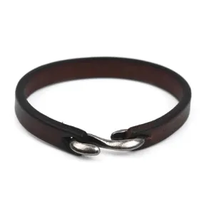 Classy Men Dark Brown Vintage Leather Bracelet