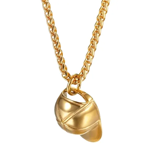 Classy Men Gold Baseball Cap Pendant Necklace