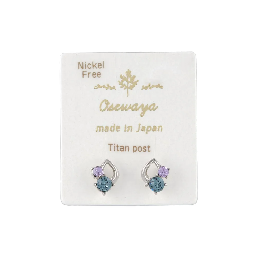 Color Stone Stud Earrings