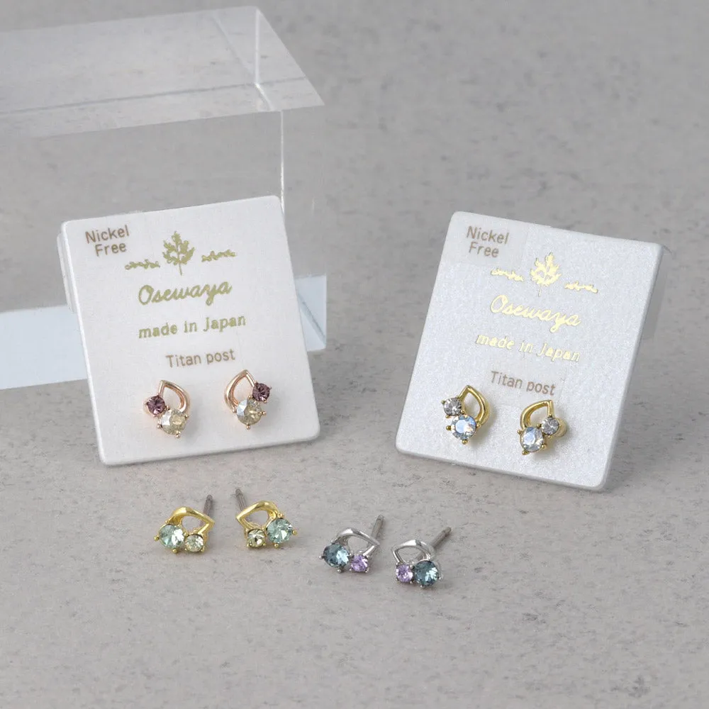 Color Stone Stud Earrings