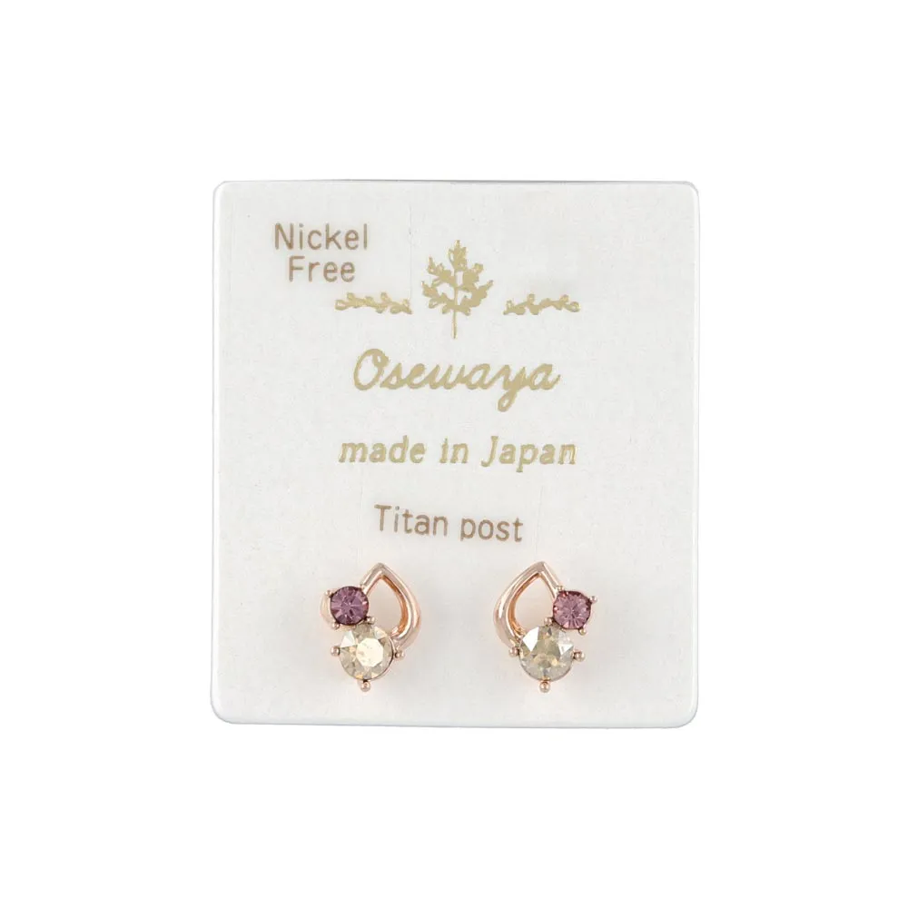 Color Stone Stud Earrings