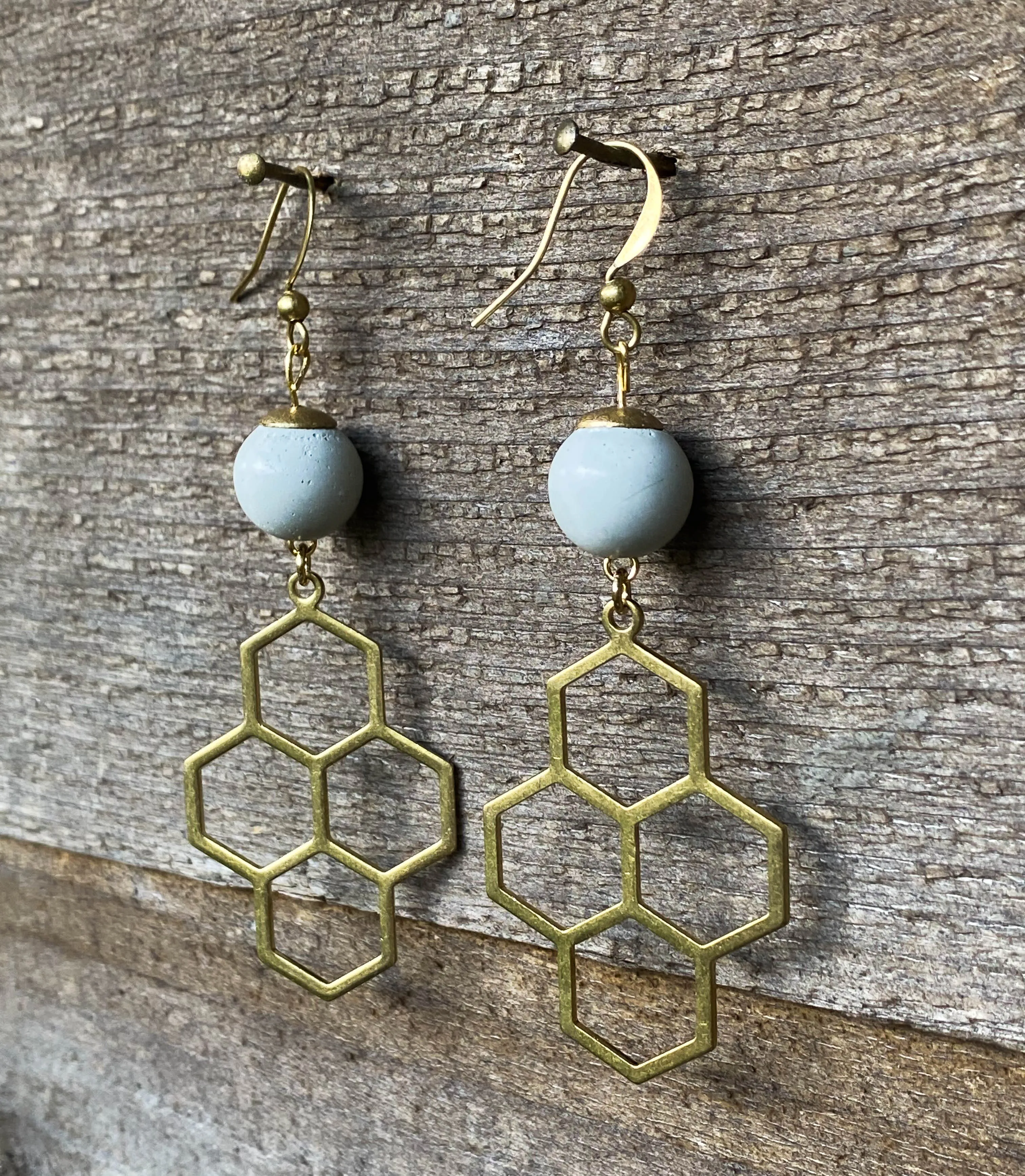 Concrete   Honeycomb Earrings