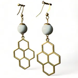 Concrete   Honeycomb Earrings