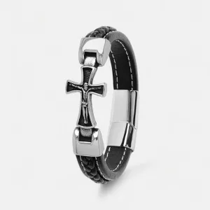 Cross casual leather bracelet