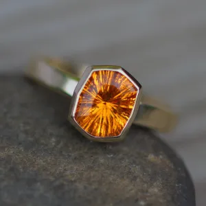 Custom Listing for Natalia - 10kt Yellow Gold Spessartite Garnet Bezel Ring