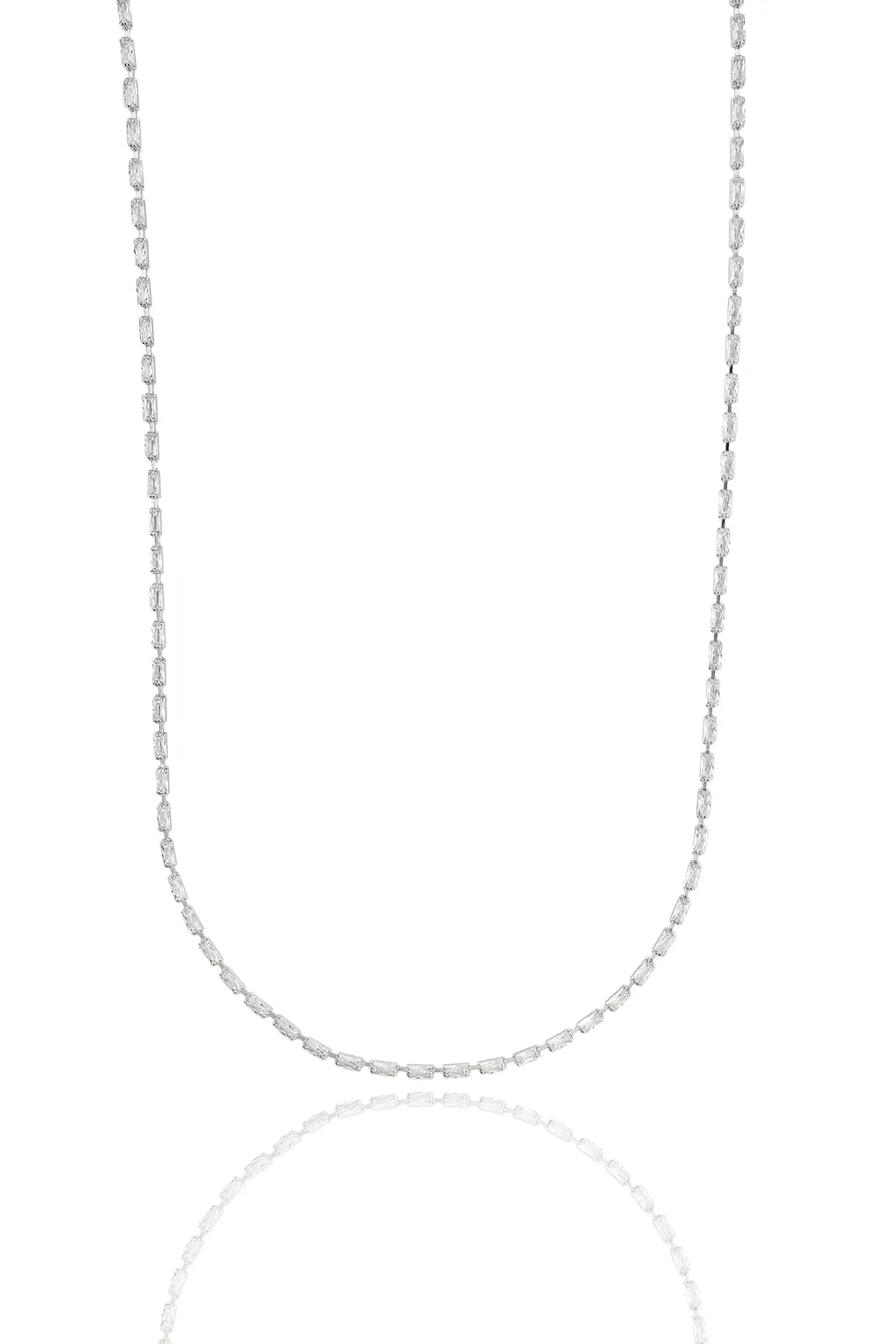 CZ Baguette Link Necklace (H272/I322A)