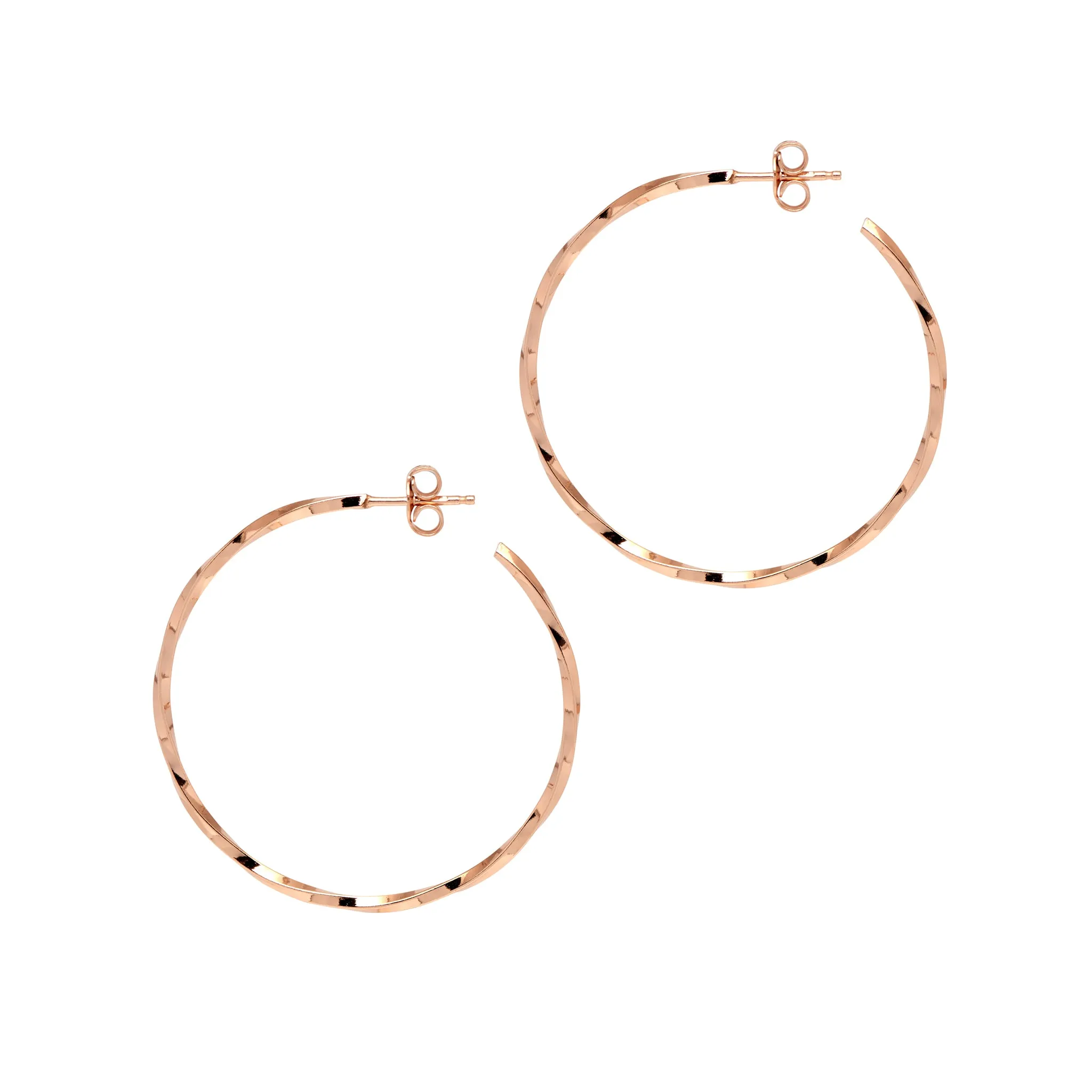 Delicate Lago di Como Twist Hoop Earrings - Silver