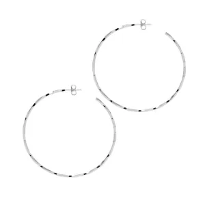 Delicate Lago di Como Twist Hoop Earrings - Silver