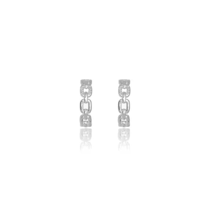 Diamonds by Georgini - Twelve Natural Diamond Link Earrings Silver