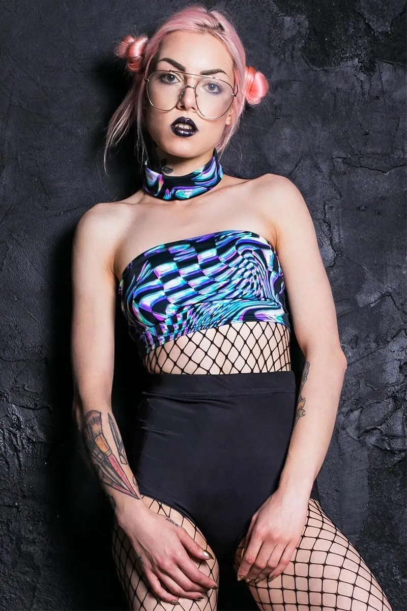 Digital Choker Boob Tube Top