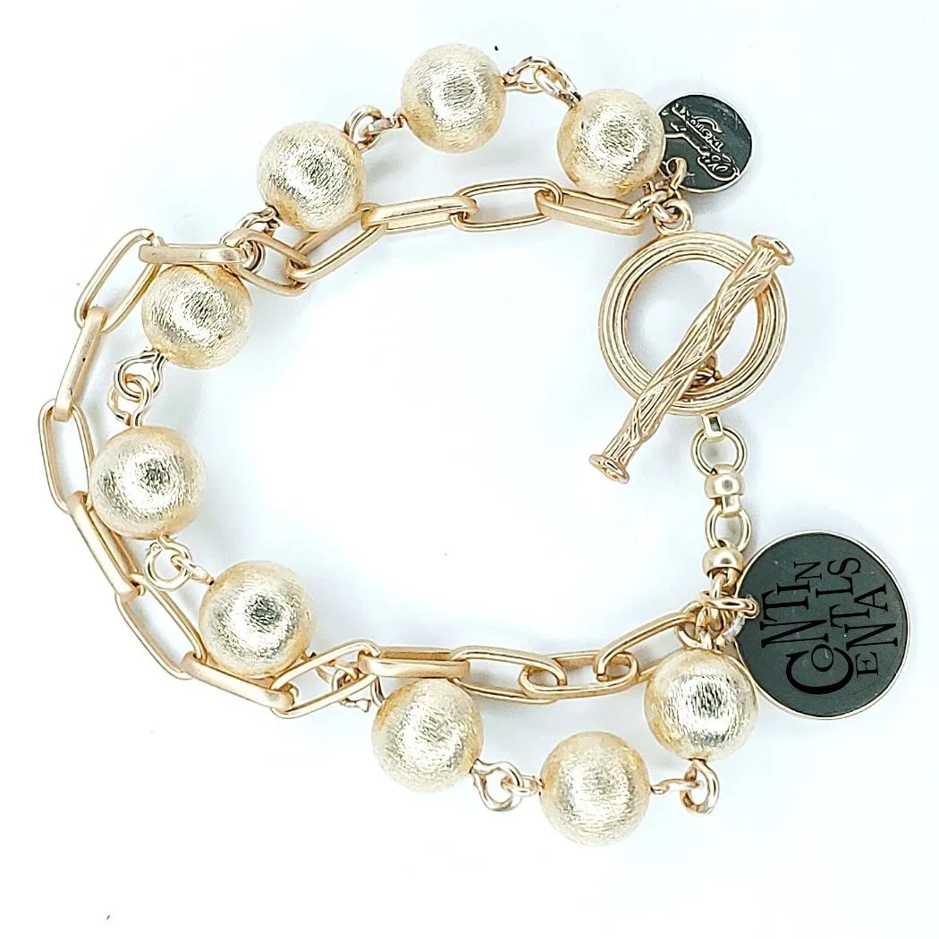 Double Chain & Bead Bracelet