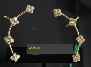 Earrings 5896 Arched CZ Earrings Indian Jewelry  Shieno Sarees