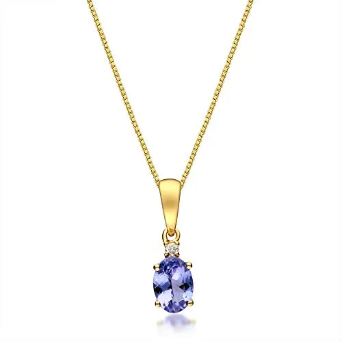 Elaine 10K Yellow Gold Oval-Cut Tanzanian Tanzanite Pendant