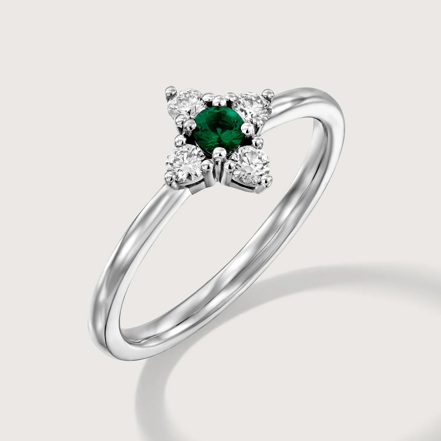 Eliana Gold Ring Emerald and Diamonds