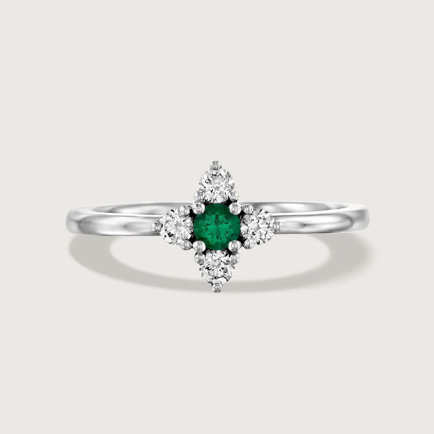 Eliana Gold Ring Emerald and Diamonds