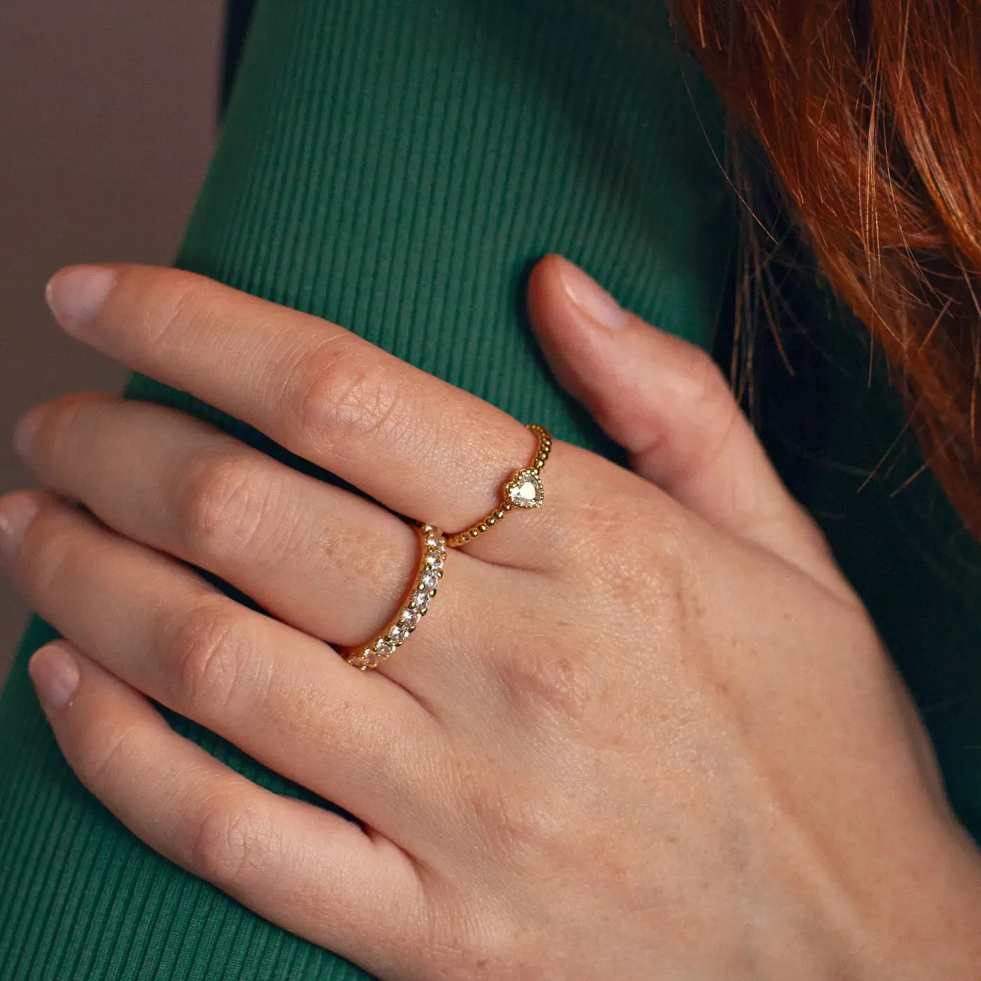 Emi - Heart Shaped Crystal Ring