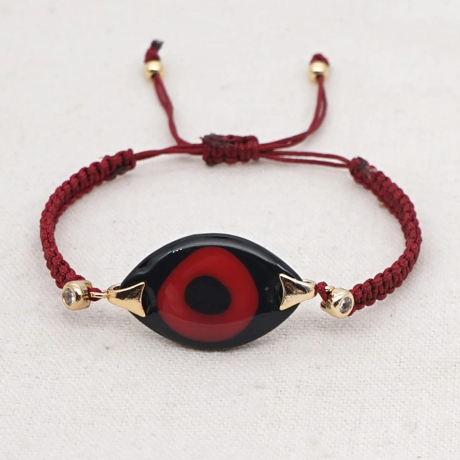 Evil Eye Trendy Bohemian Adjustable Braided Rope Charm Bracelet For Women