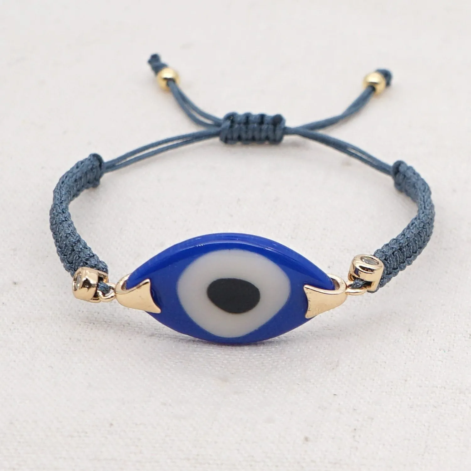 Evil Eye Trendy Bohemian Adjustable Braided Rope Charm Bracelet For Women