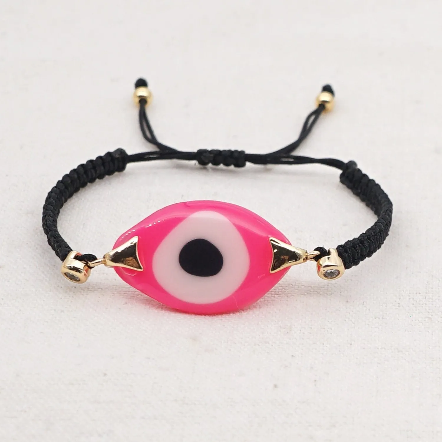 Evil Eye Trendy Bohemian Adjustable Braided Rope Charm Bracelet For Women