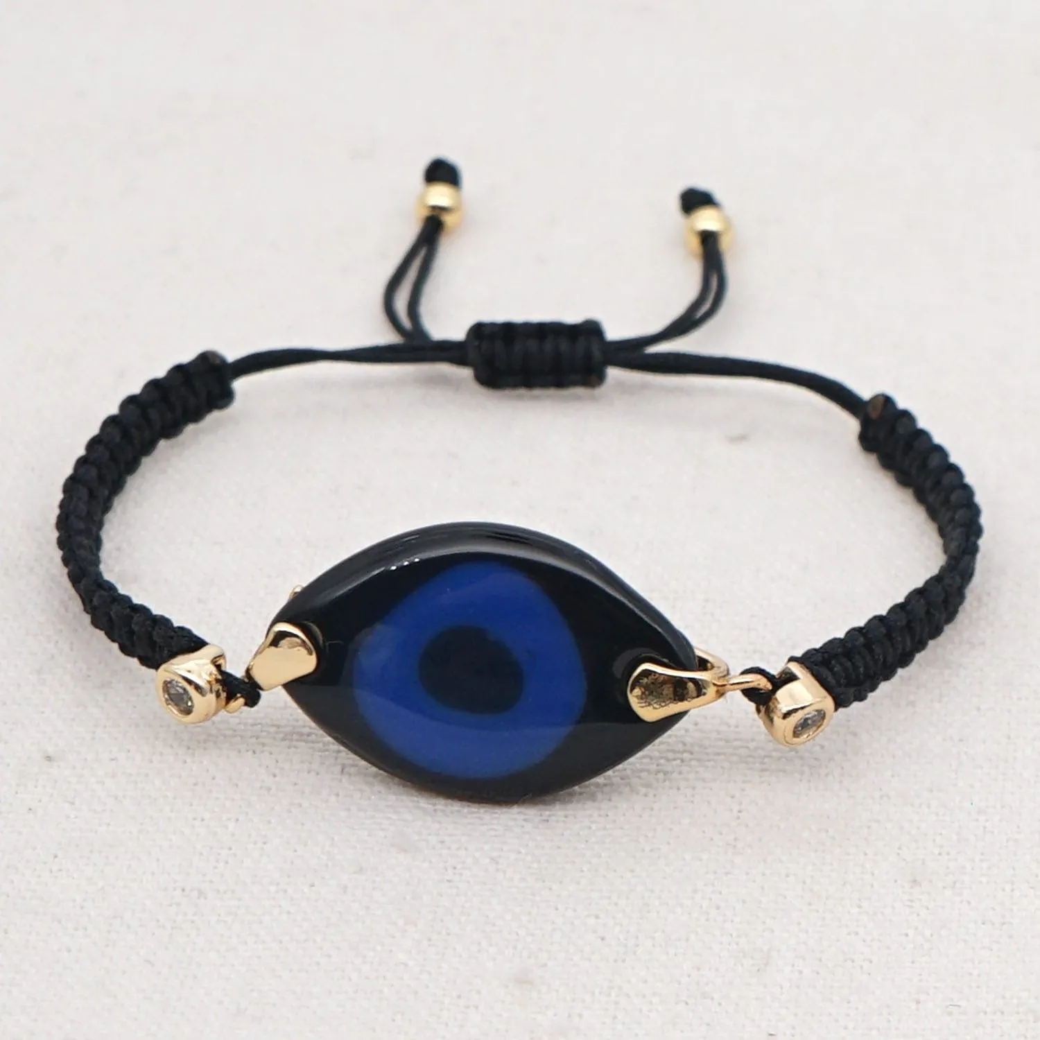 Evil Eye Trendy Bohemian Adjustable Braided Rope Charm Bracelet For Women