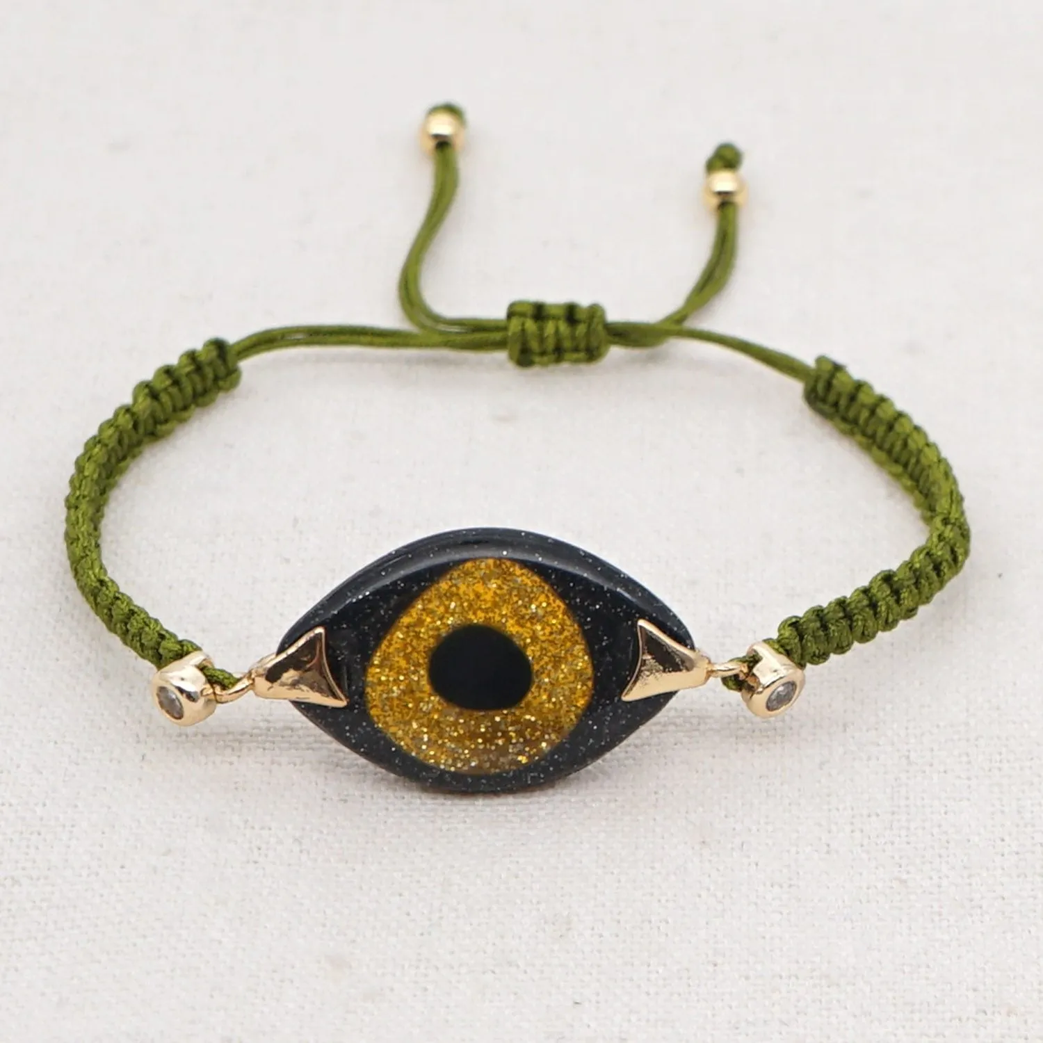 Evil Eye Trendy Bohemian Adjustable Braided Rope Charm Bracelet For Women