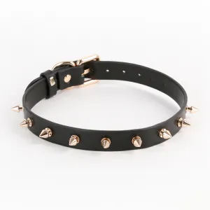 Fetish & Fashion Medusa Faux Leather Gold Spiked Choker