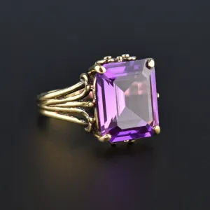 Fine Gold Alexandrite Color Change Sapphire Ring, Sz 6