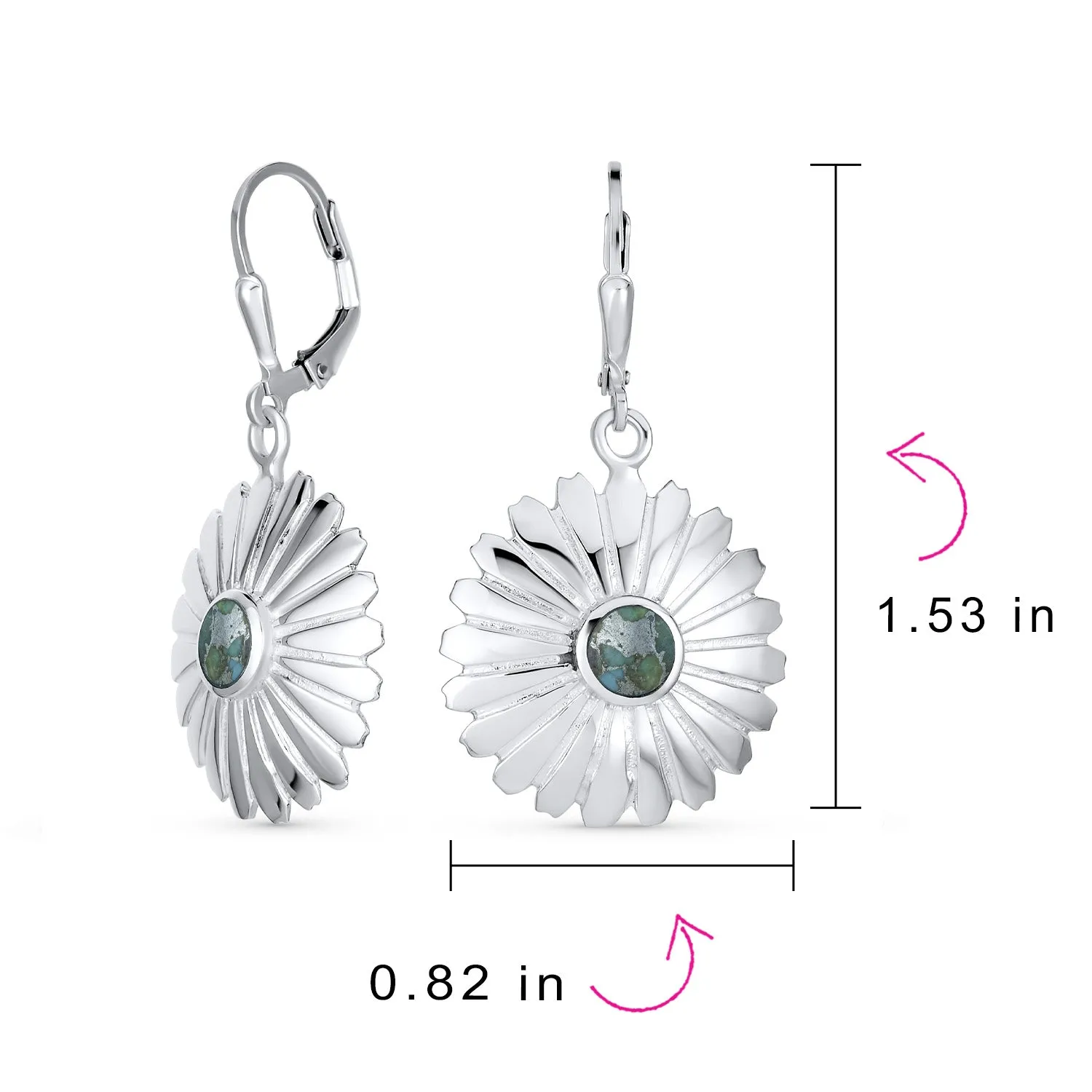 Floral Canary Yellow CZ Accent Flower Shape CZ Daisy Dangle Earrings Silver