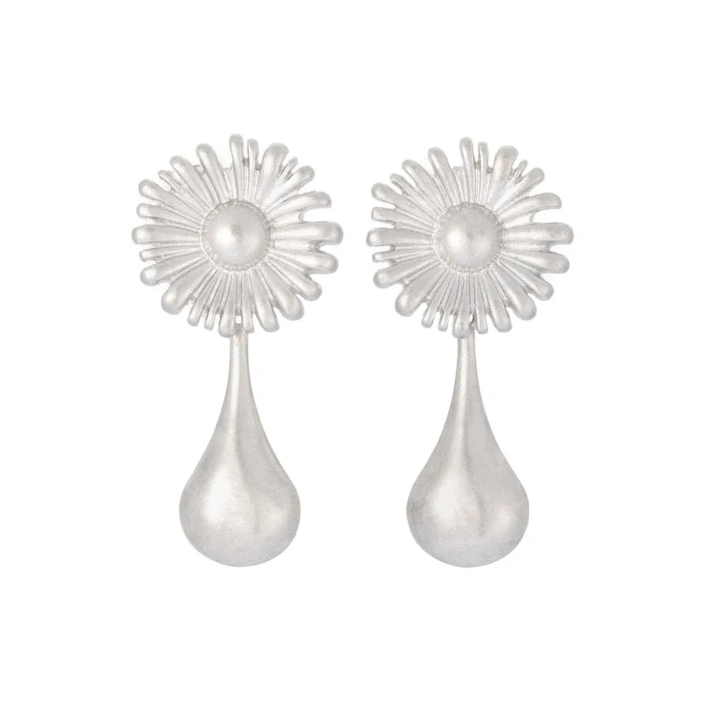 Flower and Droplet Earrings