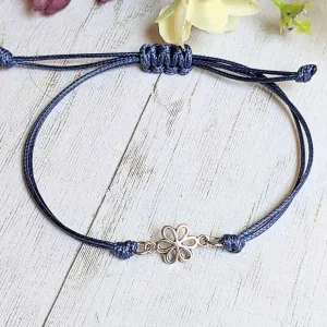 Flower Waxed Cord surfer Bracelet