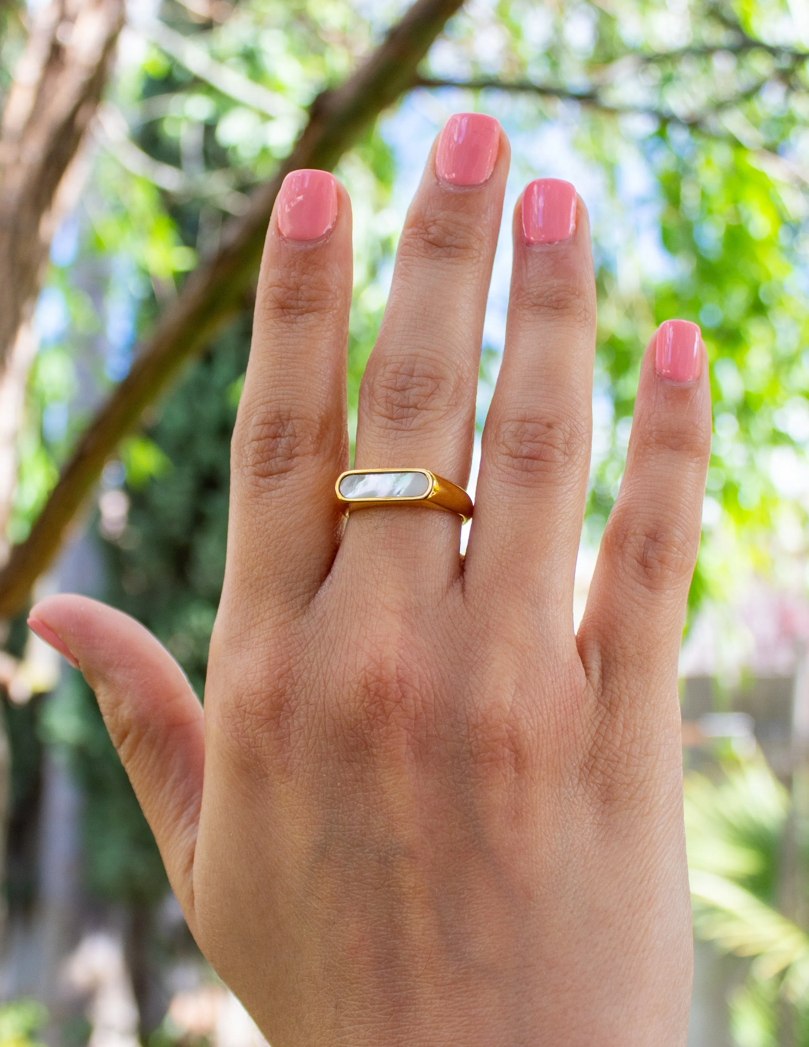 Gemstone Bar Ring