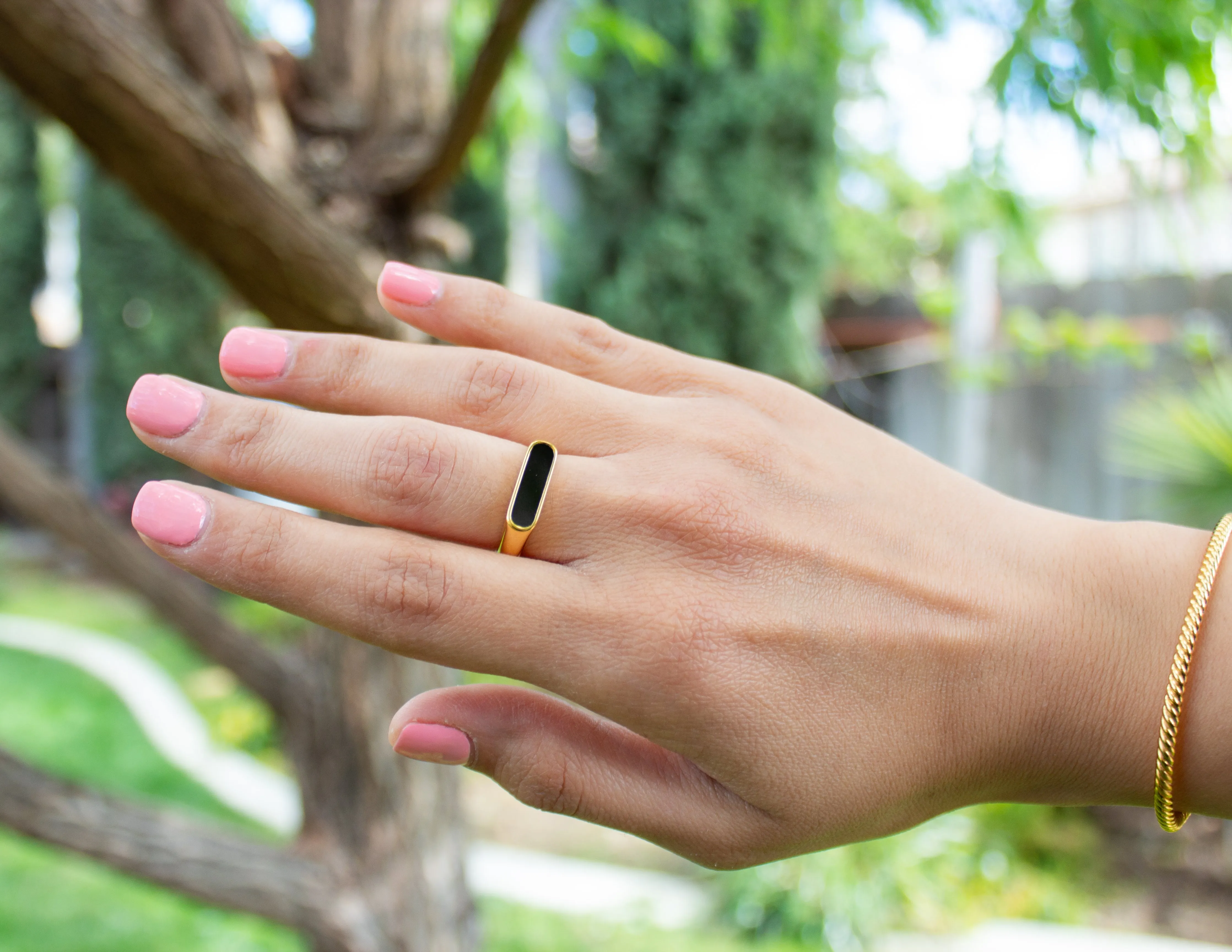 Gemstone Bar Ring