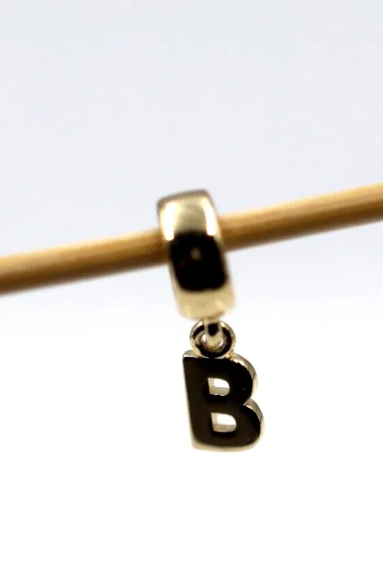 Genuine 9ct Yellow Gold 375 Initial Bead Charm / Pendant - All letters available