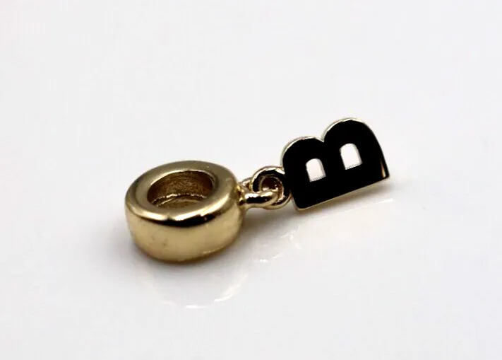 Genuine 9ct Yellow Gold 375 Initial Bead Charm / Pendant - All letters available