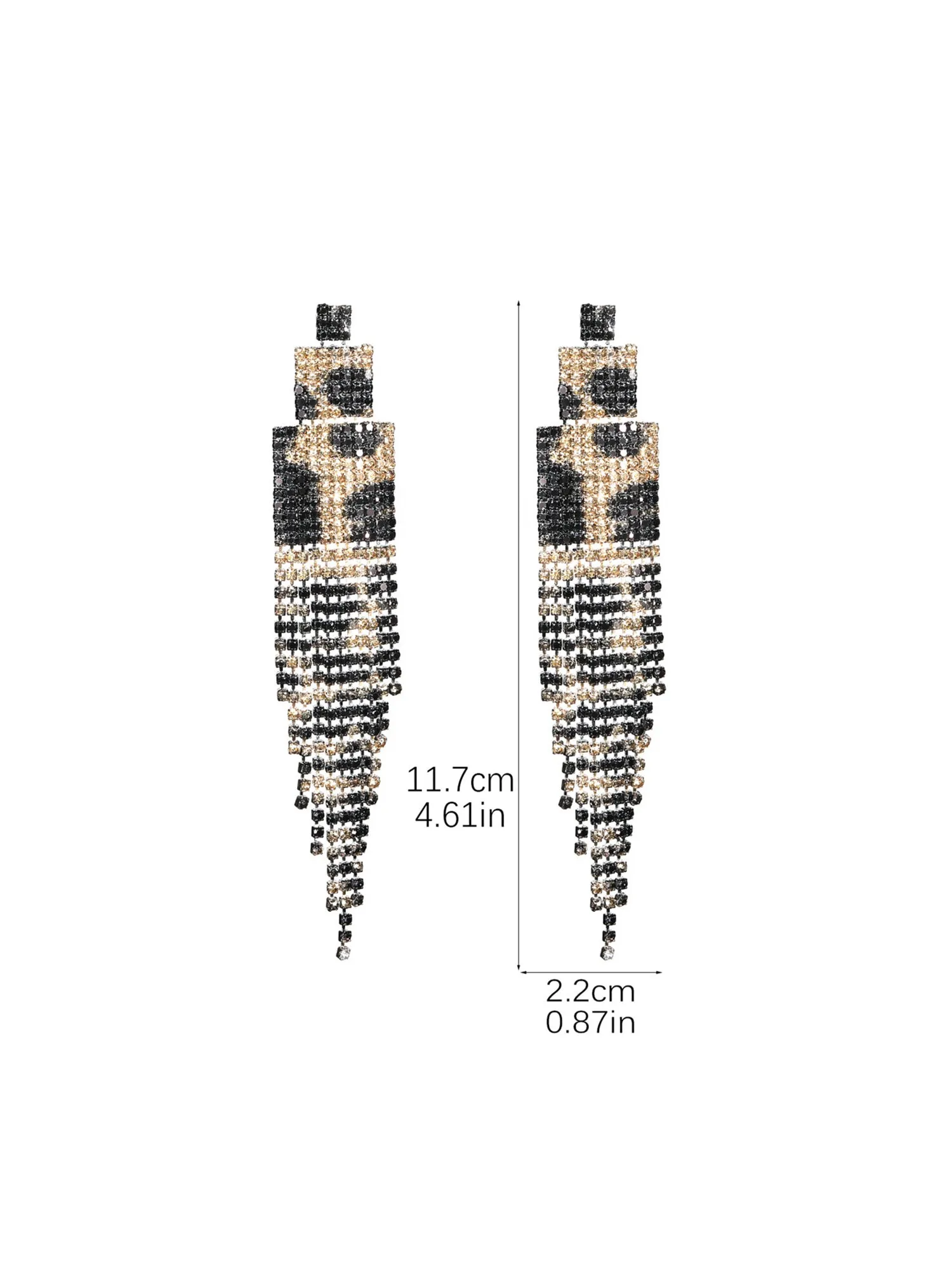 Geometric Tassel Rarrings with Diamonds