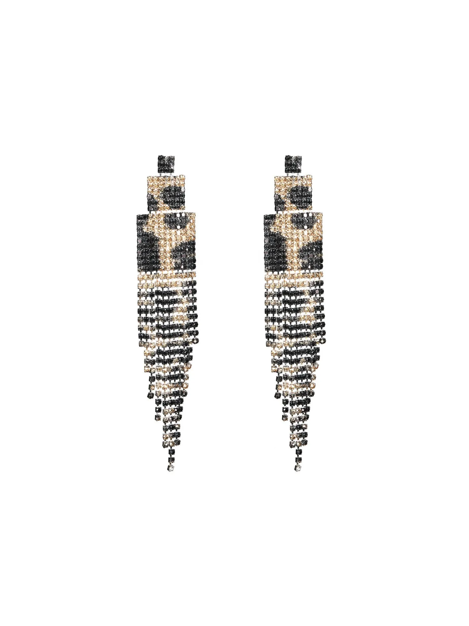 Geometric Tassel Rarrings with Diamonds