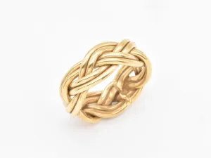 Gold Braid Ring - Gold Celtic Ring, Unisex Gold Ring