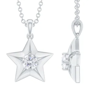 Gold Diamond Star Pendant Necklace