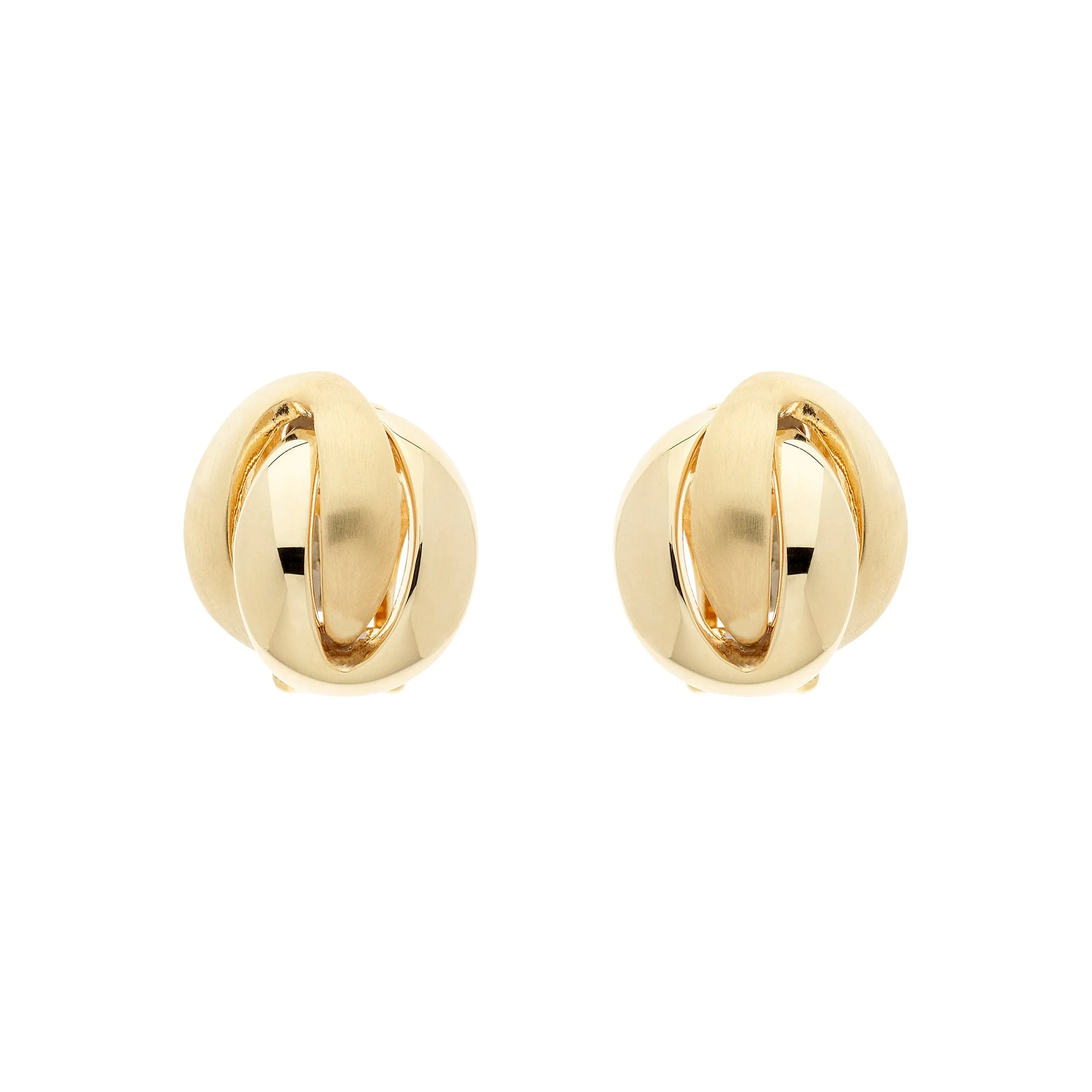 Gold Knot Clip Earrings