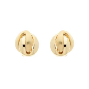 Gold Knot Clip Earrings